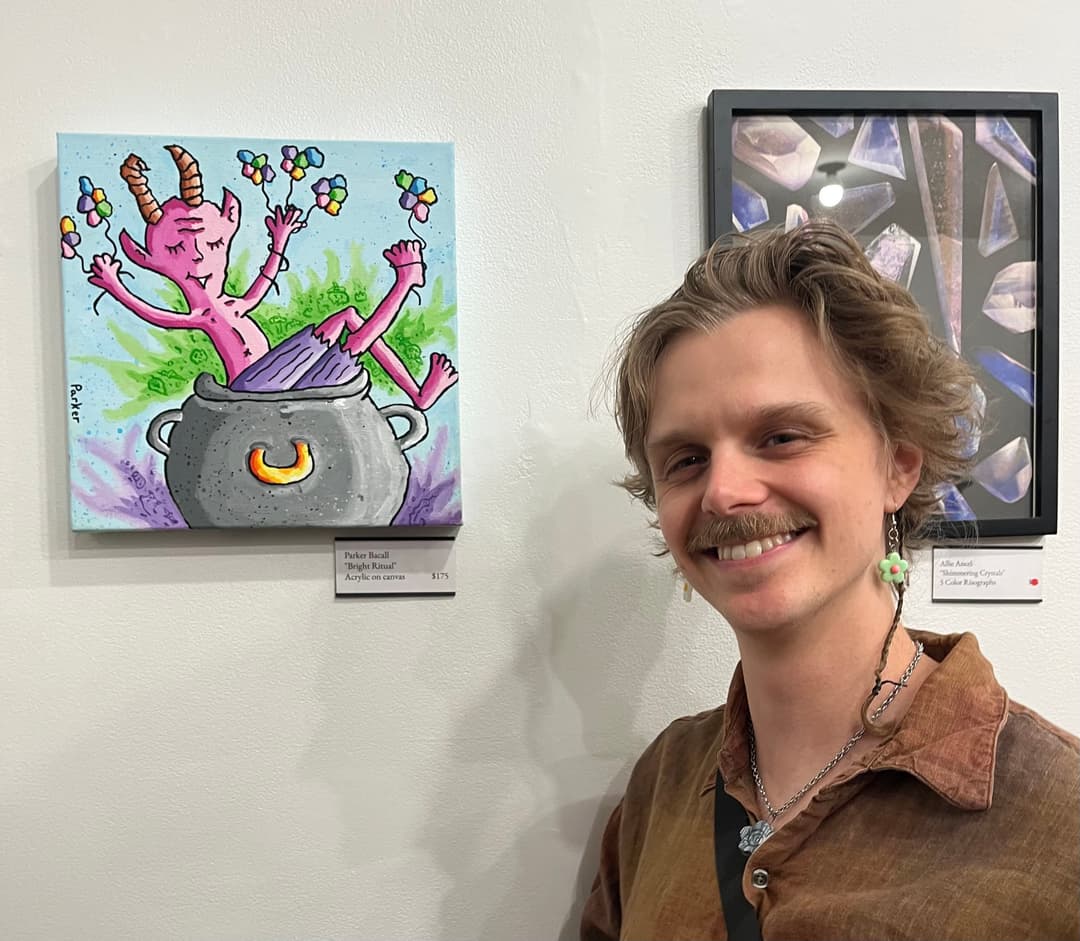 Artist with Painting